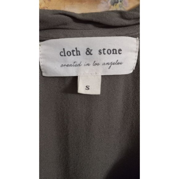 Anthropologie Cloth & Stone Small Khaki Green Crispin Mini Casual Comfort Dress - Picture 2 of 3